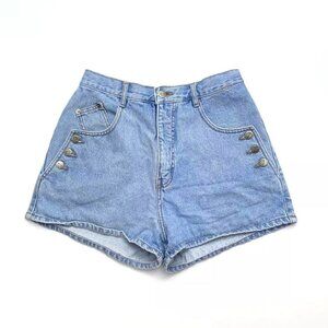 Denim Republic Light Wash High Waist Button Pockets Jean Shorts 100% Cotton M L